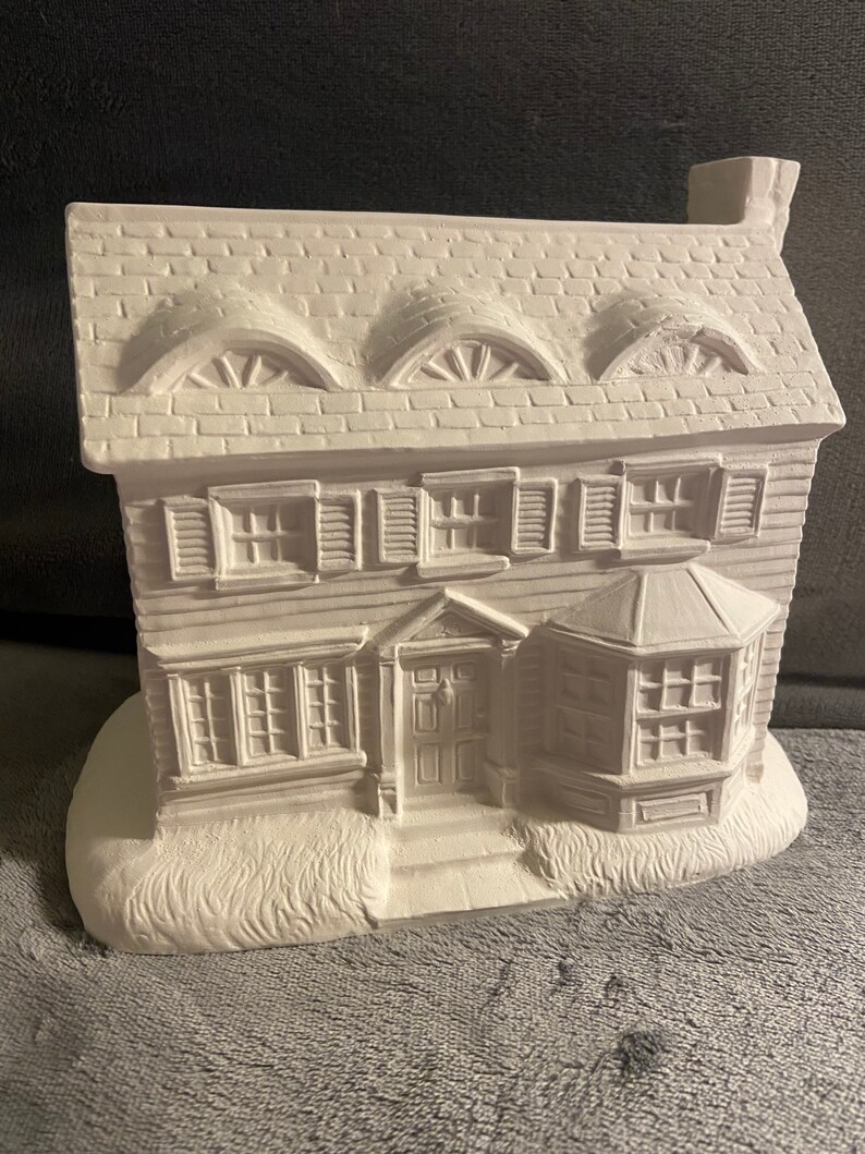 Ceramic bisque Large town house Christmas village piece ready Etsy