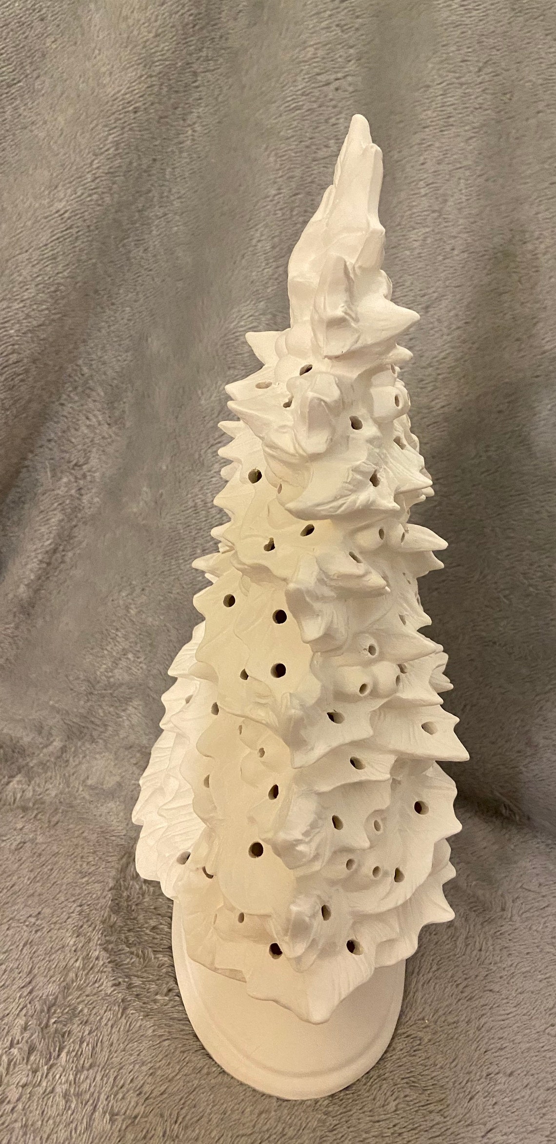 Ceramic Bisque Holly Tree Christmas Ready to Paint Etsy