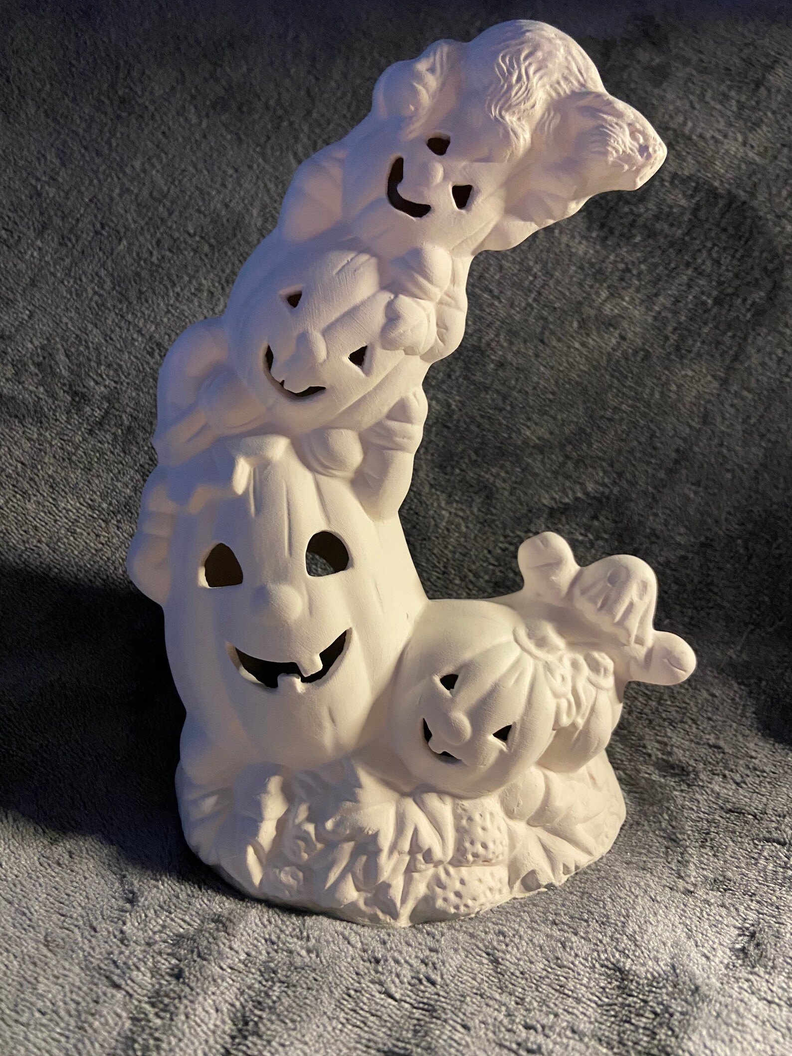 Ceramic Bisque Halloween Stack of Pumpkins Ready to Paint Etsy