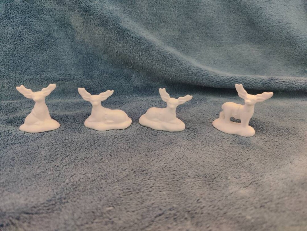 Ceramic Bisque Reindeer Village Ready to Paint Etsy