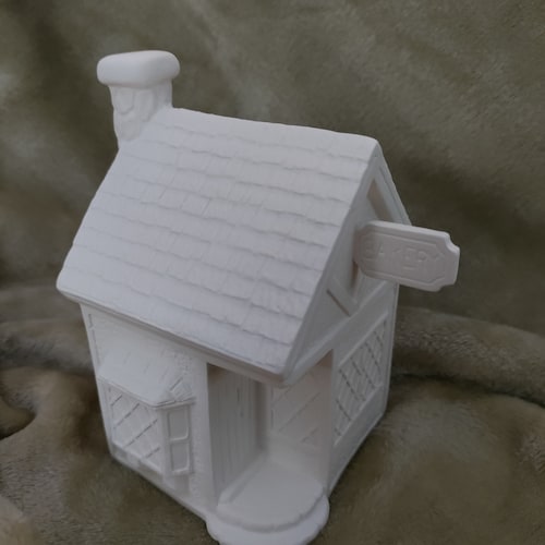 Ceramic Bisque Small Christmas Village Cottage Ready to Paint Etsy