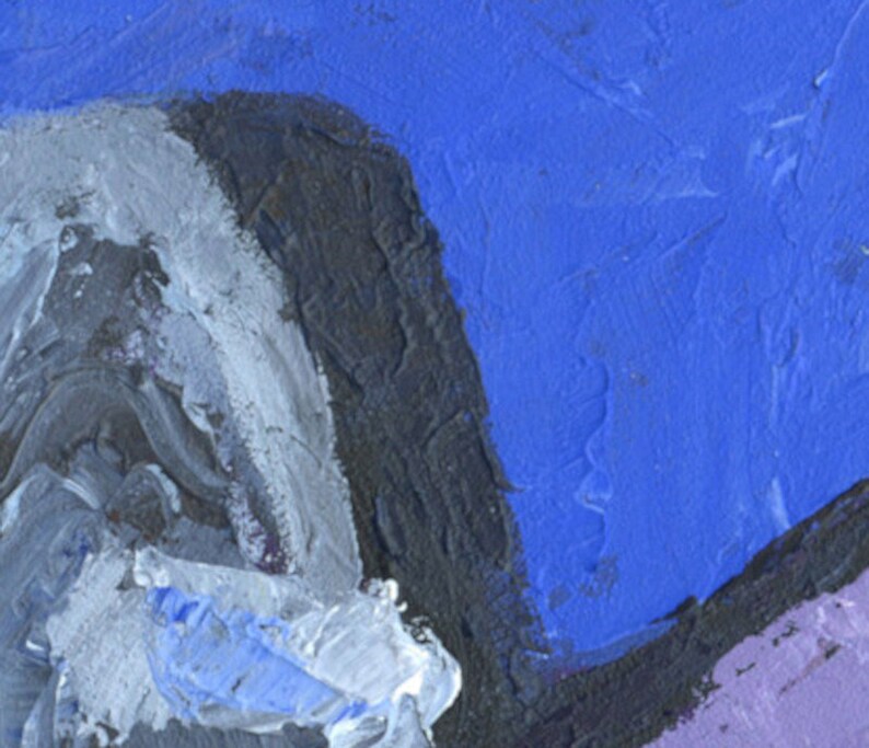 Original Painting Wall Art Classic Car Automotive Blue 1950 | Etsy