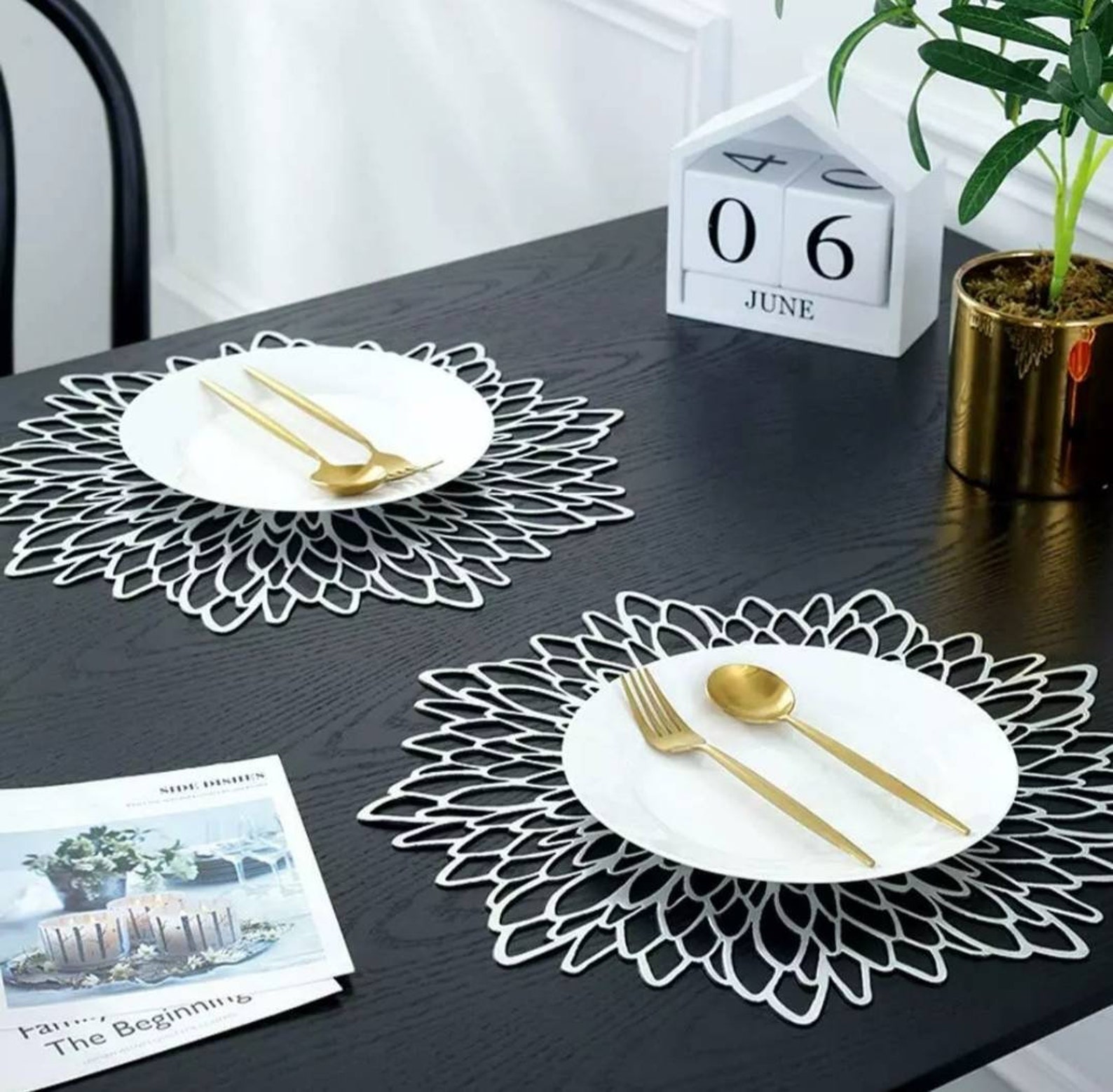 Set of 4 Silver Placemats/Christmas Placemats/Holiday Etsy