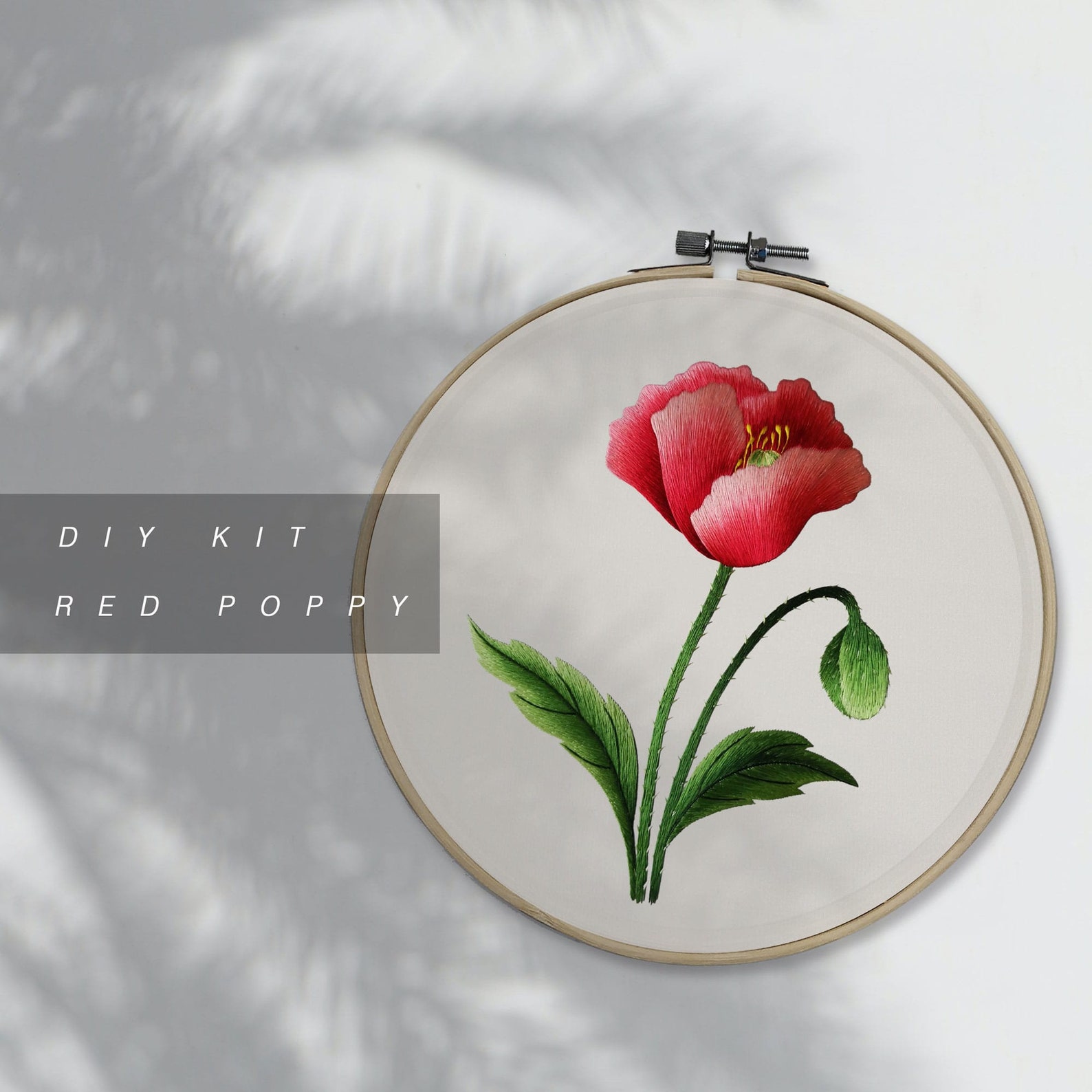 DIY Chinese Silk Embroidery Kits Kit Red Poppy Etsy