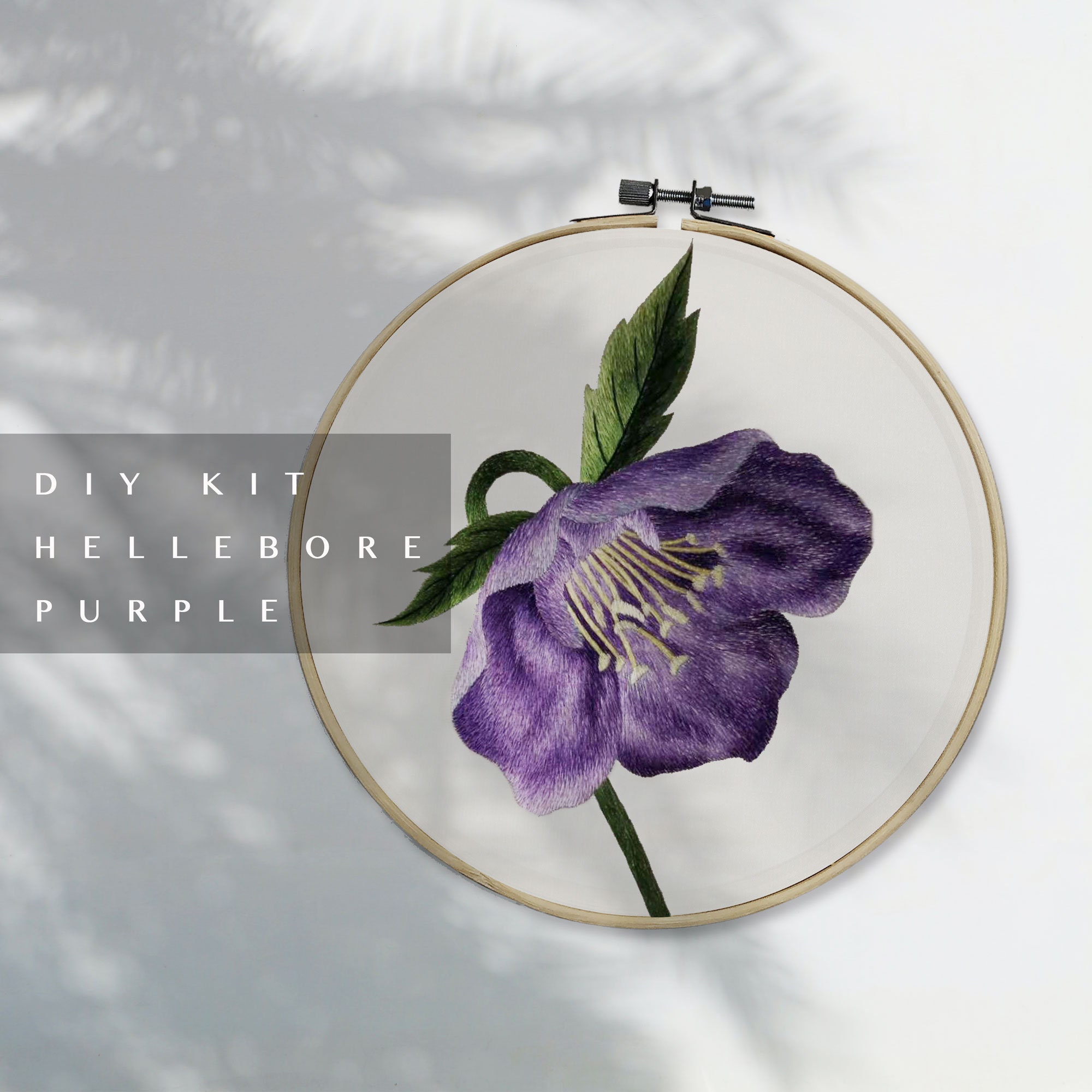 DIY Chinese Silk Embroidery Kits Kit Purple Hellebore Etsy