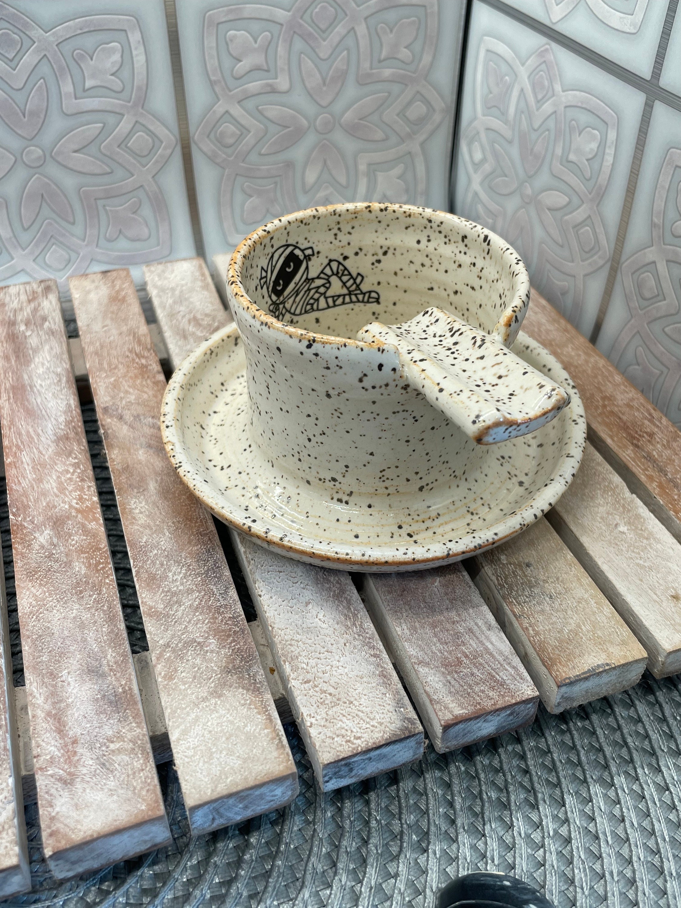 Ashtray Ceramic, Handmade Stoneware Pottery, Smoking Accessory 