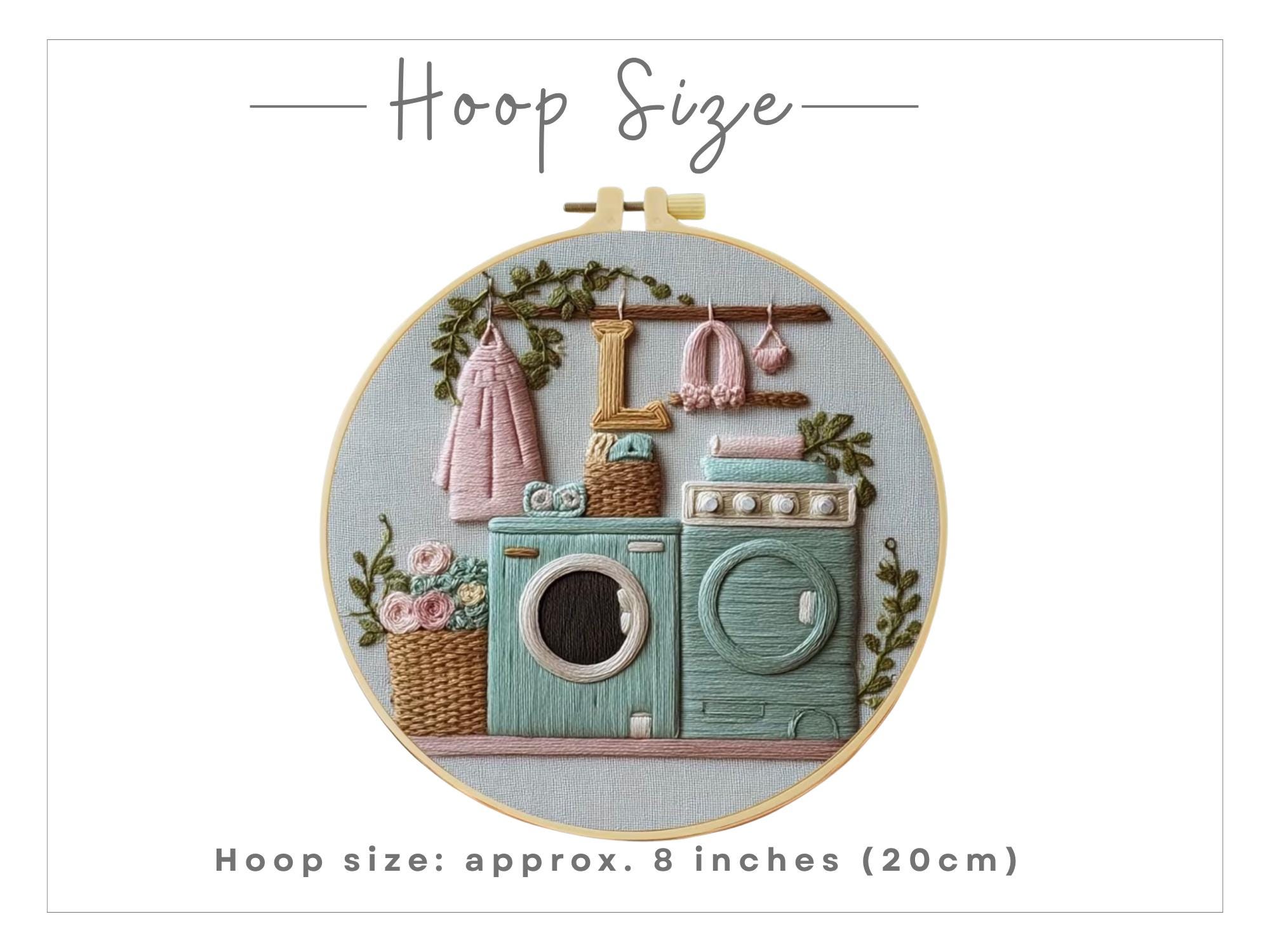 Cottage Laundry Room Embroidery Kit, Home DIY Craft Kit, Laundry ...