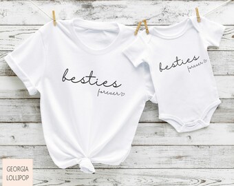 Besties Forever Matching T-Shirt and Bodysuit Set / Baby Grow / Tee / Mama / Mummy & Me / Mum / Best Friends Gift