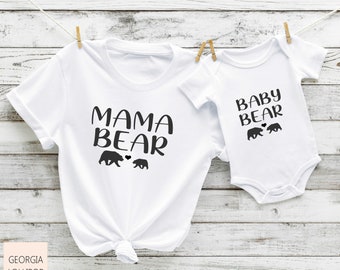 Mama Bear Baby Bear Matching T-Shirt and Bodysuit Set / Baby Grow  Babygrow / Tee / Mama / Mummy & Me / Mum / Baby Shower / Daughter Son