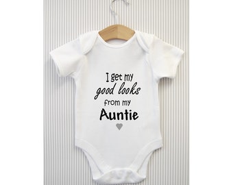 i love my auntie personalised baby grow