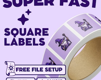 Affordable 2" Square Labels | Personalized 2" Round Stickers for Events, Business, Gifts, on a roll