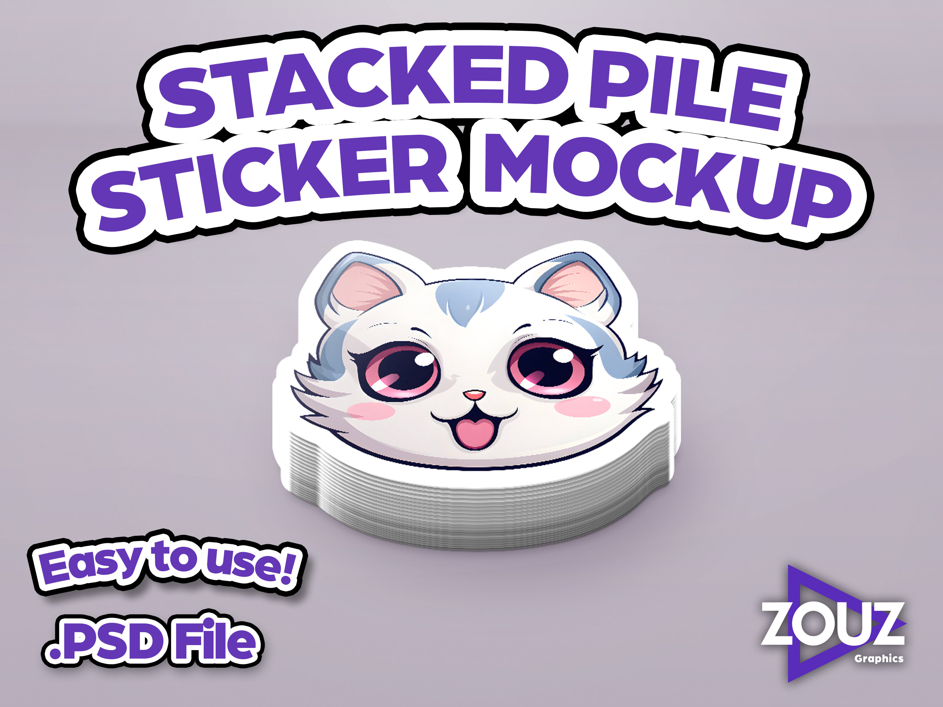 Premium Sticker Stack Mockup, Die Cut Design (PSD Template) - Etsy