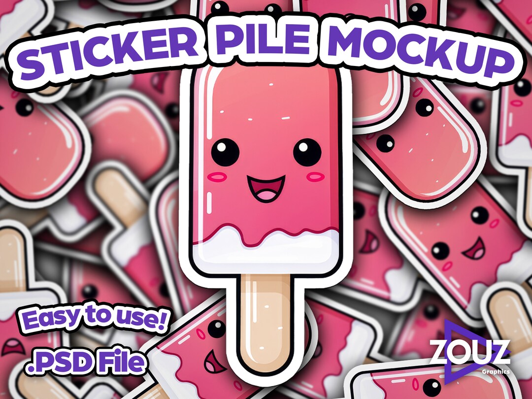 Sticker Pile Mockup, Professional PSD Template - Etsy