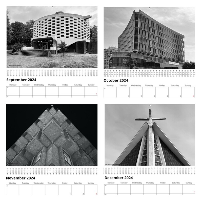 2025 Brutal Modernist and Modern Architecture Calendar by Etsy UK