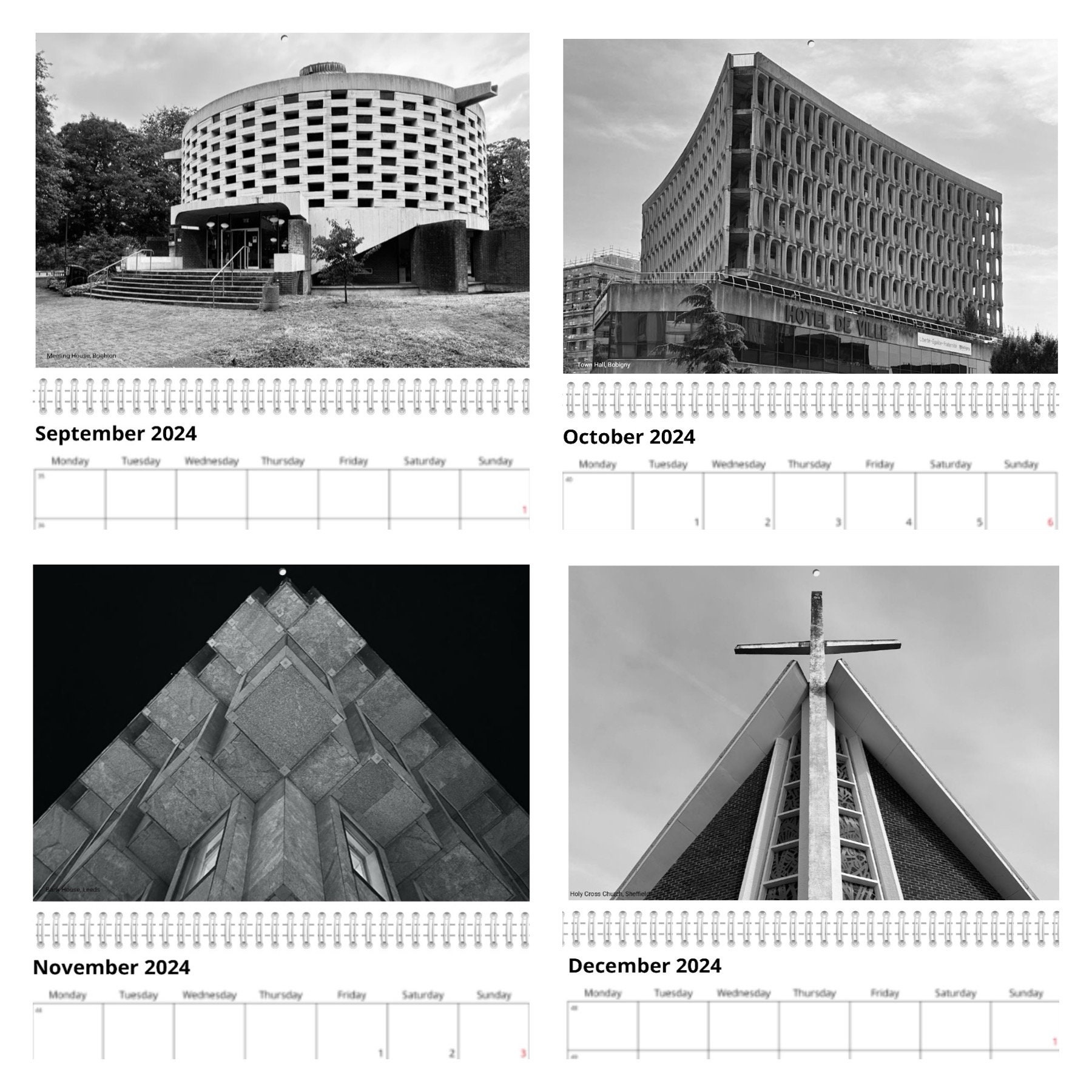2024 Brutal Modernist and Modern Architecture Calendar by Etsy UK