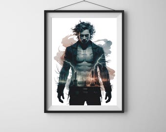 Frankenstein Monster Wall Art | Literary Legends Print | Book Lover Decor Instant Download