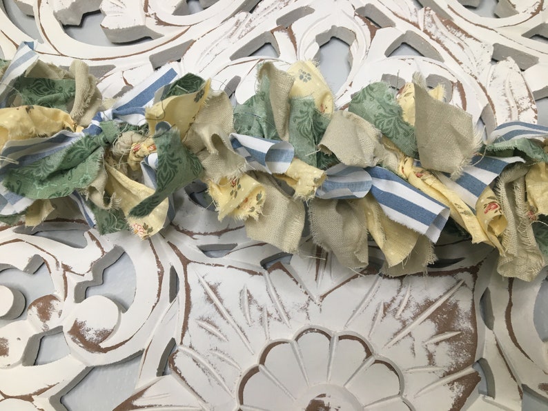 Farmhouse Rag Garland Banner Hand Made