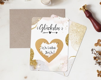 Glückslos Rubbellose selber machen - Gutschein Geburtstag oder Hochzeit - Valentinstags-Karte - Gutscheinkarten zum selbstausfüllen