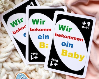 Schwangerschaft verkünden Aufkleber - Spielkarten