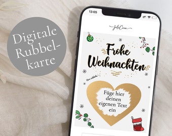 Digitale Weihnachtskarte personalisierbar - Ecards Weihnachten - Digitales Rubbellos Weihnachten