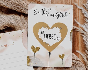 Ich liebe Dich Rubbelkarte - Valentinstagskarte - Ich liebe dich Karte