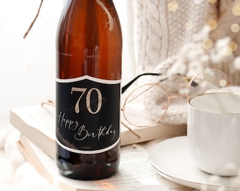70 Geburtstag Flaschenetikett - Happy Birthday 70 - Flaschenetikett 70 Geburtstag