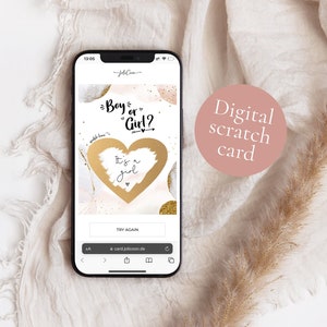 Boy or Girl - Digital scratch off cards - Gender Reveal scratch cards digital - Ecards scratch offs - Online Scratch card