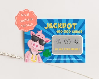 Jackpot ticket a gratter annonce grossesse - Jeu à gratter annonce grossesse famille