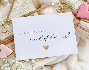 Will you be my maid of honour card with envelope and wax seal - Maid of honour proposal