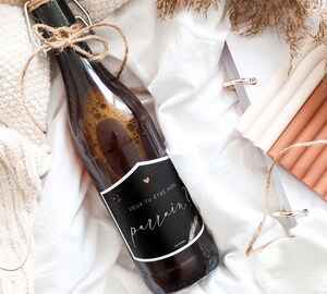 Étiquette Bouteille Parrain - "Veux-tu être Mon Parrain ?", Pour Vin, Champagne, Bière, Imperméable, Format 9,5x8 Cm