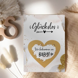 Wir bekommen ein Baby Rubbelkarte - Schwangerschaft verkünden - Baby Überraschung