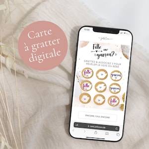 Carte á gratter digitale Garçon ou fille - Idee annonce sexe bebe - Gender reveal - Ecard Whatsapp