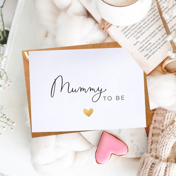 Mummy to be card with natural envelope and wax seal - Mummy to be card