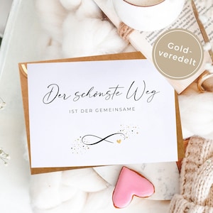 Der schönste Weg ist der gemeinsame Karte mit Natur Kuvert und Wachssiegel - Hochzeitskarte Karte zur Hochzeit mit Siegel und Premiumkuvert