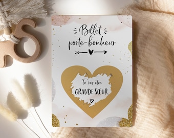 Annonce grossesse grande sœur - Carte a gratter annonce grossesse - Tu vas être grande soeur - Annonce bébé