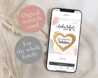 Digital Pregnancy announcement scratch cards - Online pregnancy announcement ideas - Digital scratch cards