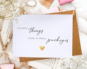 The best things come in small packages card - Pregnancy announcement card