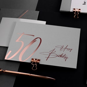 50 Geburtstag Karte - Geburtstagskarte 50 mit Kuvert und Wachssiegel