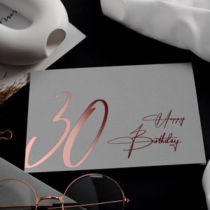 30 Geburtstag Karte - Geburtstagskarte 30 mit Kuvert und Wachssiegel
