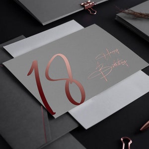 18 Geburtstag Karte - Geburtstagskarte 18 Geburtstag mit Kuvert und Wachssiegel