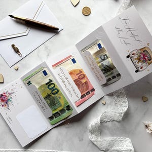 Geldgeschenk zur Hochzeit mit Kuvert und Siegelsticker
