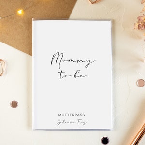 Mutterpasshülle personalisiert - Mommy to be mit Namen - Hülle Mutterpass - Geschenk Schwangerschaft - Mit Personalisierung