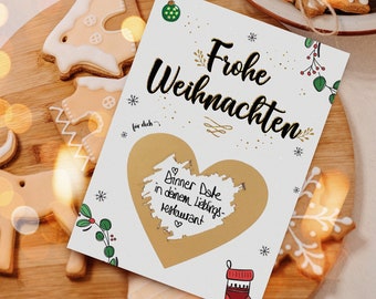 Weihnachtskarte Frohe Weihnachten - Überrasschungs Rubbellos Weihnachten