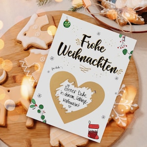 Weihnachtskarte Frohe Weihnachten - Überrasschungs Rubbellos Weihnachten