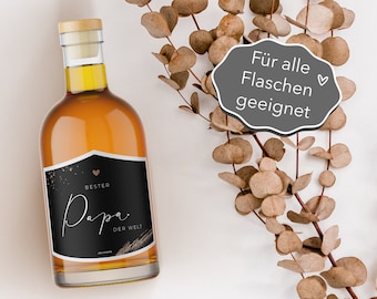 Vatertagsgeschenk - Bester Papa der Welt Flaschenetikett - Geschenke für Papa