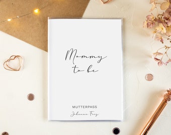 Mutterpasshülle personalisiert - Mommy to be mit Namen - Hülle Mutterpass - Geschenk Schwangerschaft - Mit Personalisierung