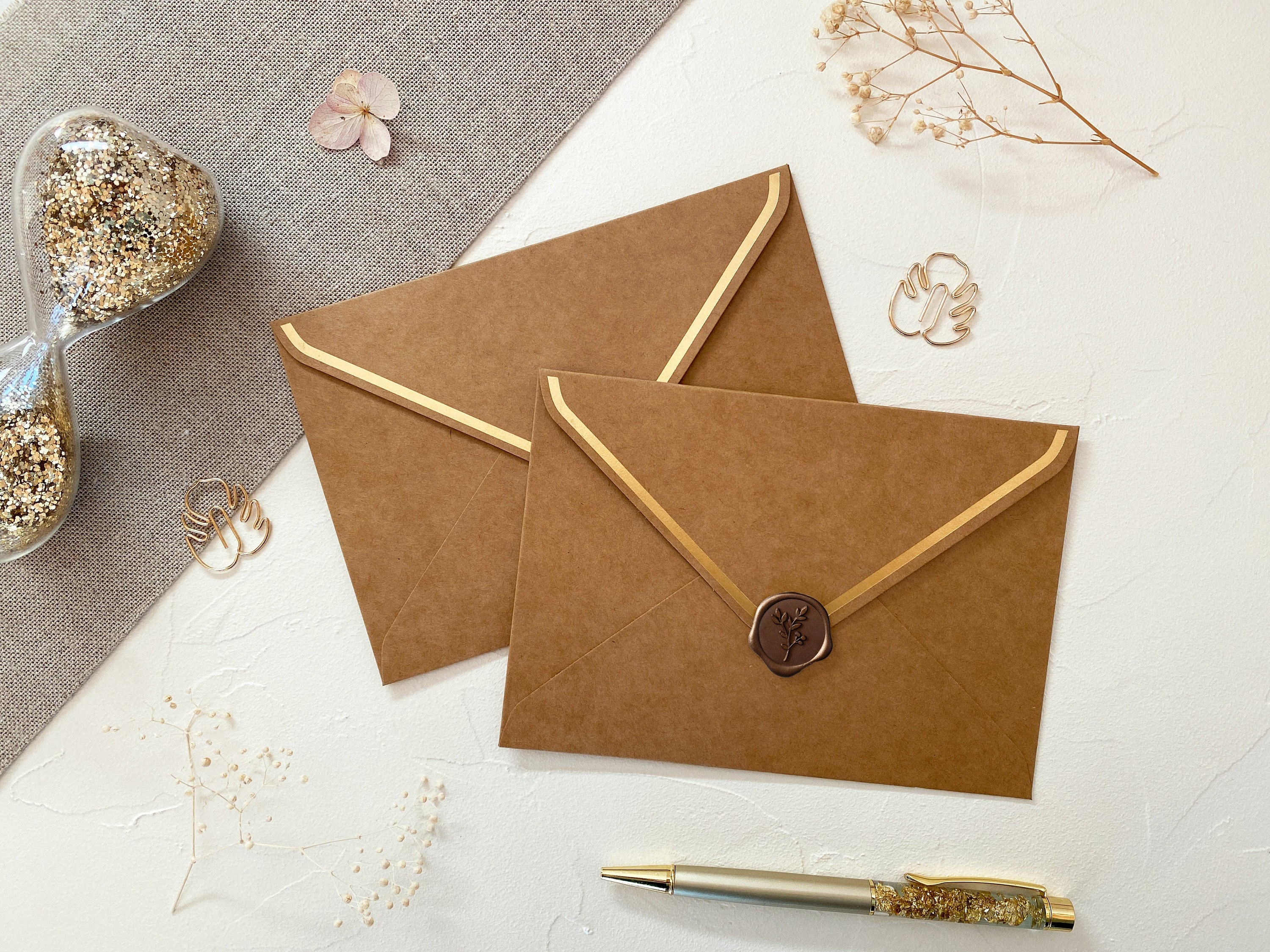 Foil Envelope Seals, Seasons Greetings Gold Foil Envelope Seals