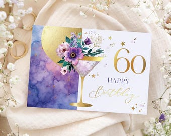 Geburtstagskarte zum 60. Geburtstag für Frauen