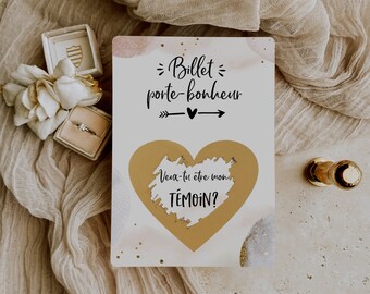 Veux-tu être mon témoin Carte á gratter - Cadeau temoin mariage - Demande temoin mariage - Enveloppe