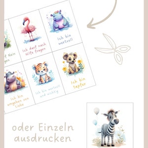 55 Affirmationskarten für Kinder PDF Mutmachkarten zum Ausdrucken Affirmationen Kinder Digital Download image 7